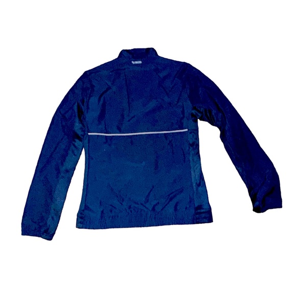 NWT Adidas navy recycled polyester front zip windbreaker long sleeve jacket S - Picture 9 of 16